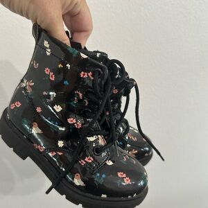 H&M floral combat boots 9